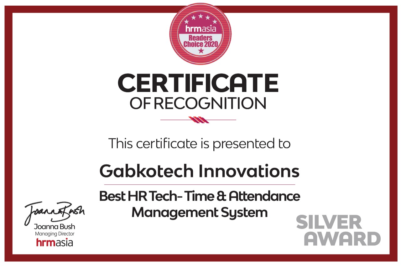 Certification of recognition - Gabtech Innovations