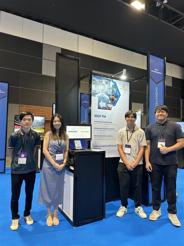 Gabkotech team showcasing iREP FM system at SMEs Go Digital Day exhibition booth.