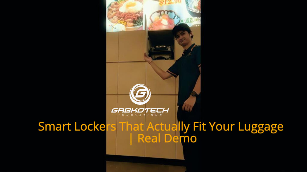 Video demonstration showing a smart locker fitting real luggage for use in modern buildings.